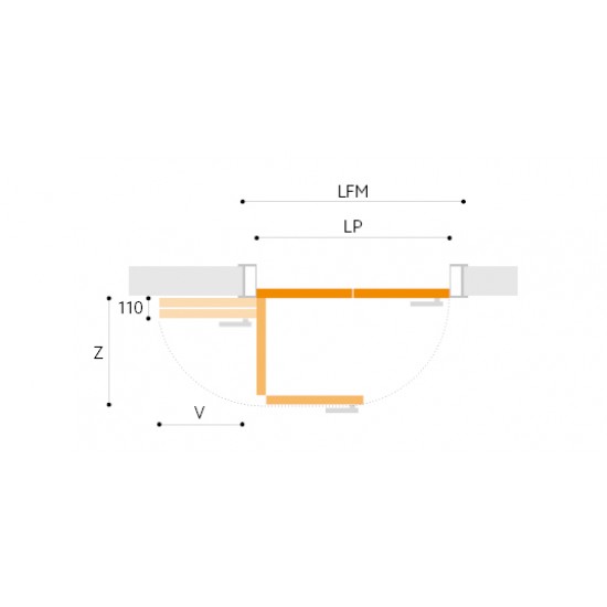 Folding door system COMPACK LIVING 180 SINGLE