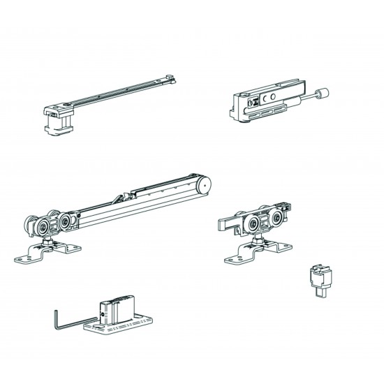 FLUID CLASSIC Sliding Door System with 1-way Soft Close Brake and Impact Absorber