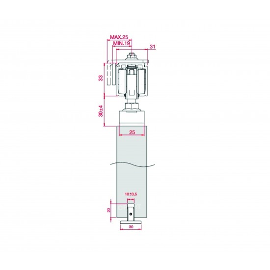 FLUID CLASSIC Sliding Door System with 1-way Soft Close Brake and Impact Absorber