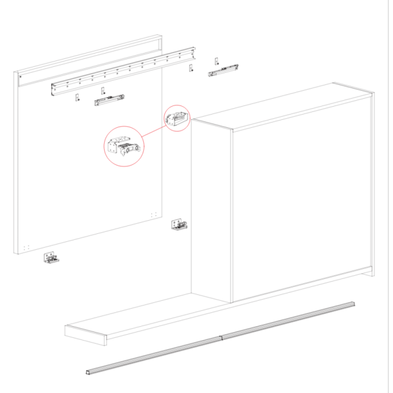 Sliding Upholstery Door System MAGIC LIVING up to 40 kg / 1100 mm