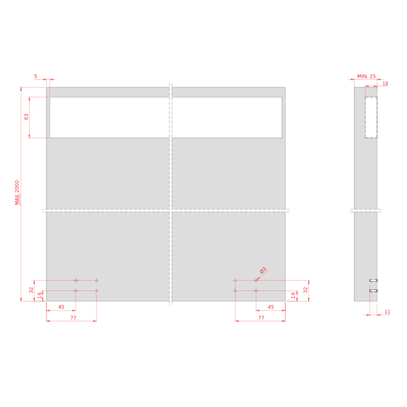 Sliding Upholstery Door System MAGIC LIVING up to 40 kg / 1100 mm