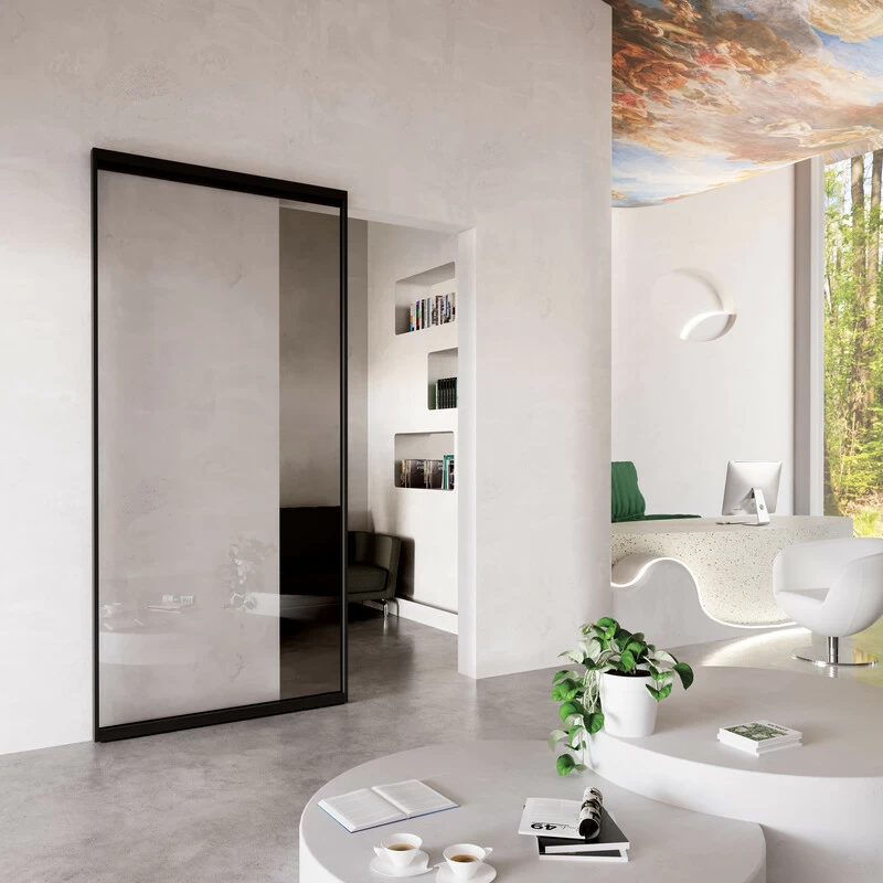 Magic 2 Frame Anodised Aluminium - Concealed Sliding System with Frame Designed For Glass Panels