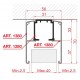 For sliding doors black anodised aluminium Rail finish 1380/А