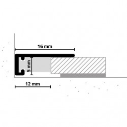 Alumīnija grīdlīstes AL16X5 Black C35