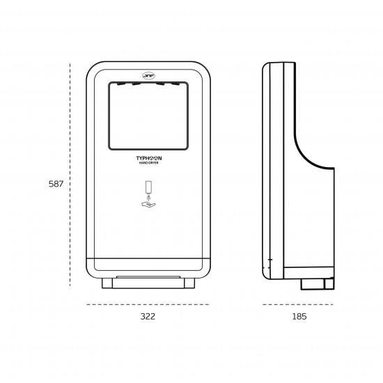 Automatic Hand Dryer TYPHOON RAL 9005