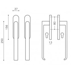 Terrace lockable handle OLIVARI Beta L132