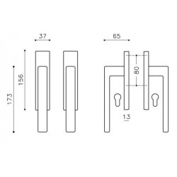 Terrace lockable handle OLIVARI Planet Corto Q L124