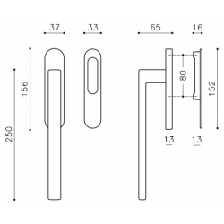 Terrace lockable handle OLIVARI Planet L111