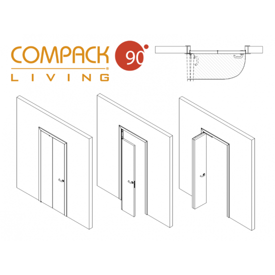 Sulankstomų Durų Sistema COMPACK LIVING 90 SINGLE