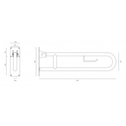 Saliekams roku balsts 800 mm
