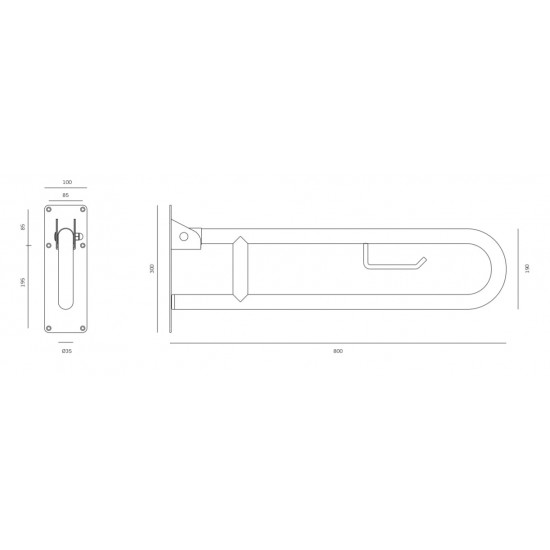 Folding Armrest 800 mm
