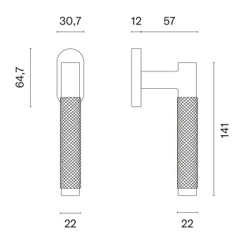 Window handle APRILE MOLINIA R Anthracite