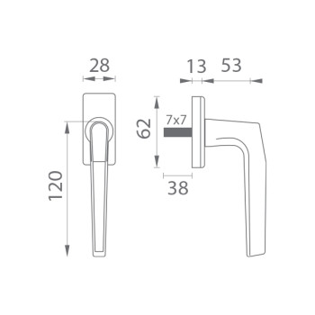 Logu rokturis MP LUCIA Matte Chrome