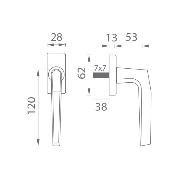 Logu rokturis MP LUCIA Matte Chrome