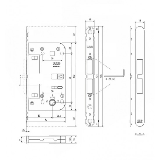 Internal Door Lock AGB TOUCH & CLOSE WC White (Opening by Touching the Hand)