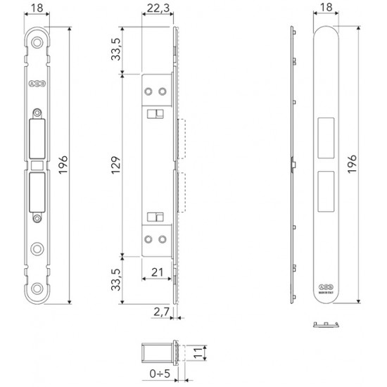 Internal Door Lock AGB TOUCH Black (Opening by Touching the Hand)