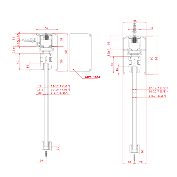 Synchronous Glass Door System VETRO 40 SYNC up to 80 kg