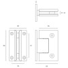 Stikla durvju eņģe JNF IN.05.307 Stainless Steel