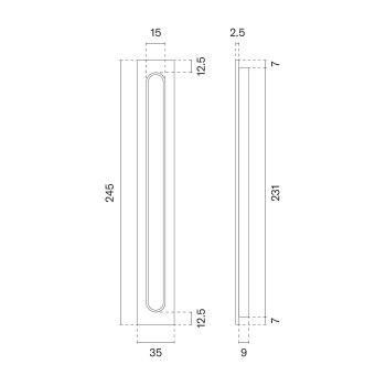 Sliding Door Handle APRILE AS HD 239 Su Leather Intarsia Black
