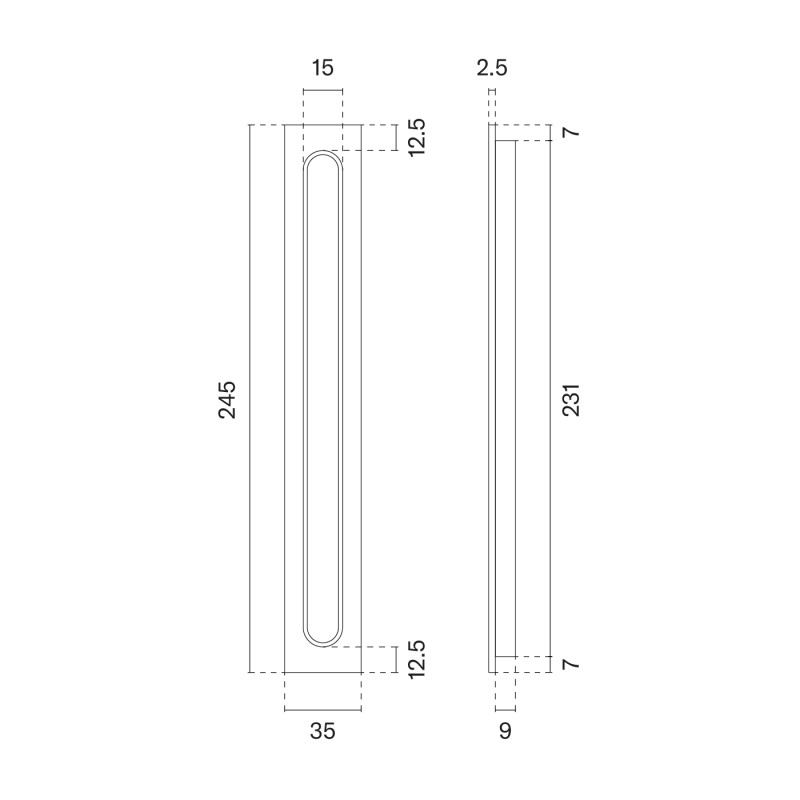 Sliding Door Handle APRILE AS HD 239 Su Leather Inlay Matte Gold
