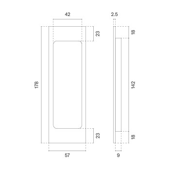 Sliding Door Handle APRILE AS HD 240 Su Leather Inlay Matte Gold