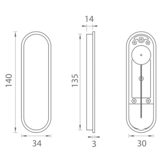 Sliding Door Handle PAMAR 2648 Z Black