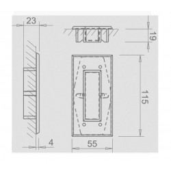 Bīdāmo durvju sistēmas rokturis TUPAI 2650 Q 153 Black