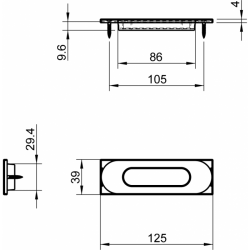 Bīdāmo durvju rokturis TUPAI 4052 R Black
