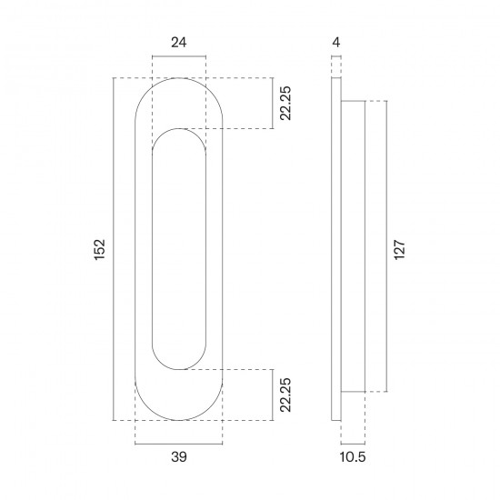 Sliding Door Handle APRILE AT 7040 Matt Nickel