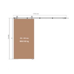 CHARRIOT Bīdāmo durvju sistēma Stainless Steel līdz 60 kg / 900 mm