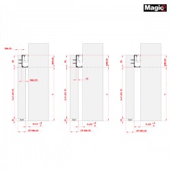 Bīdāmo durvju sistēma MAGIC 2 Wood 80 kg / 1800 mm