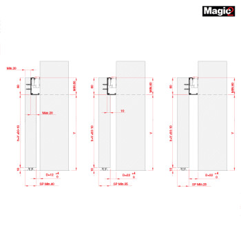 Bīdāmo durvju sistēma MAGIC 2 Wood 80 kg / 1800 mm