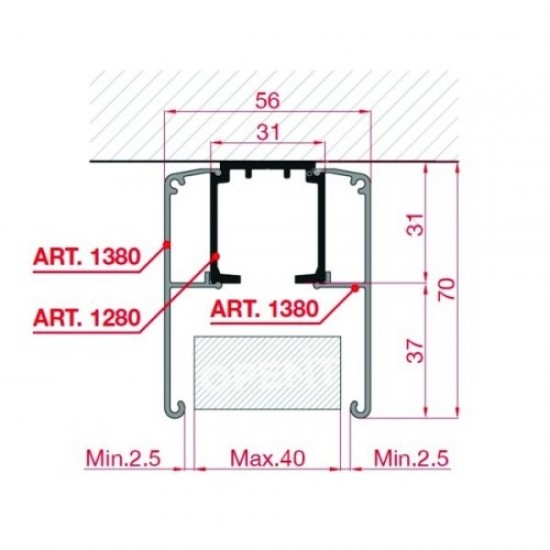 Dzelzceļu apdare 1380 Anodised Aluminium