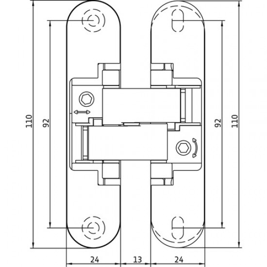 Concealed hinge ANSELMI AN 160 3D (506) Black (60 kg/2 pcs)