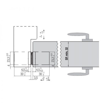 Hidden Hinge K6100 Black (45kg/2gab.)