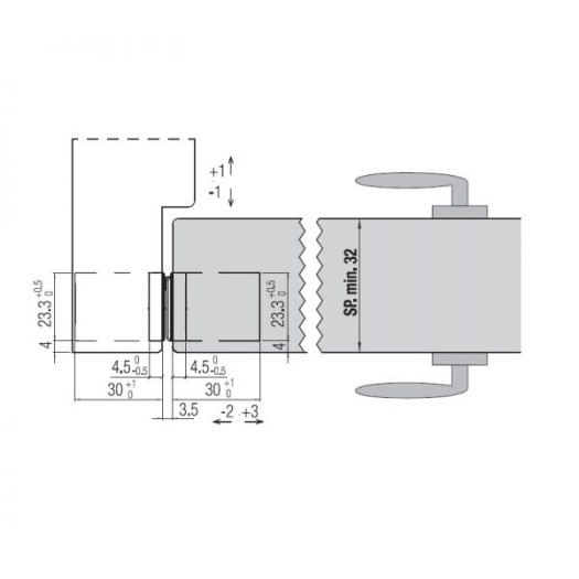 Hidden Hinge K6100 Black (45kg/2gab.)