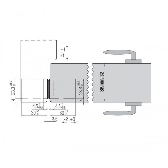 Hidden Hinge K6100 Matt Chrome(45kg/2gab.)