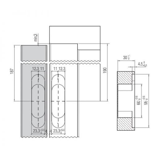 Hidden Hinge K6100 Black (45kg/2gab.)