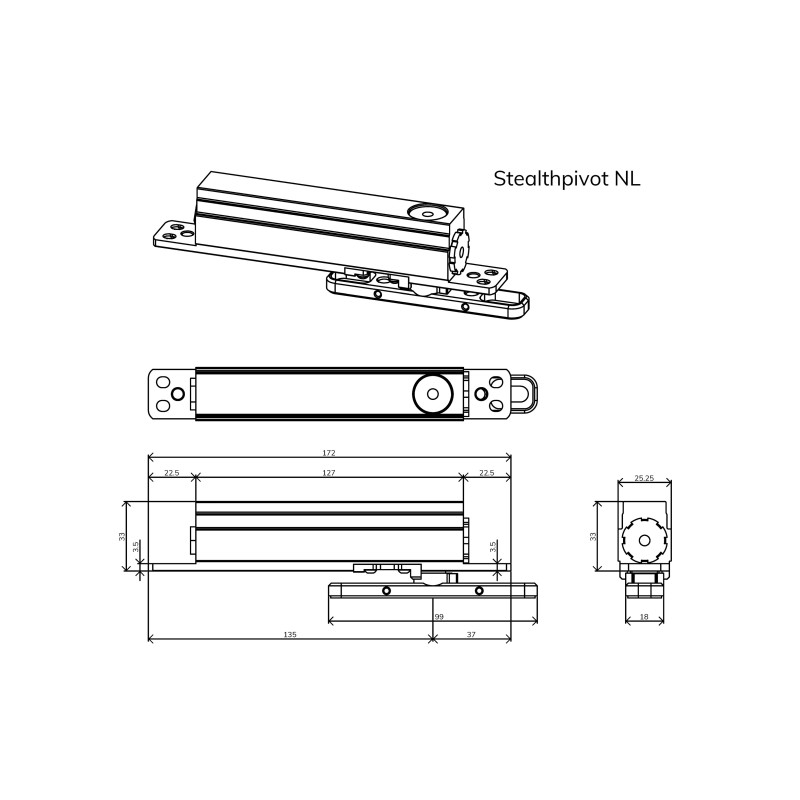 Маятниковая петля PORTA PIVOT STEALTHPIVOT NL