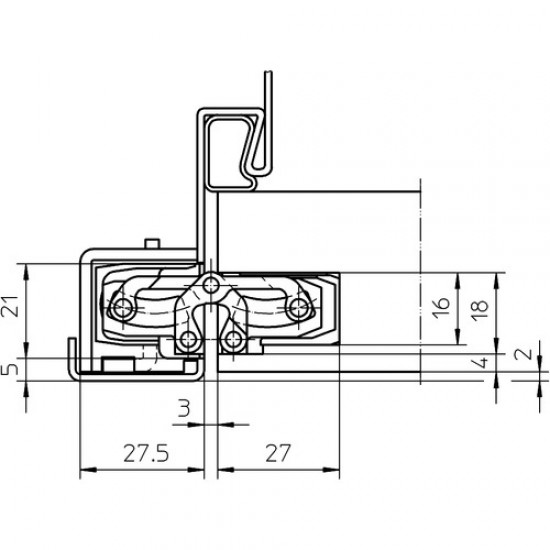 Slēptas eņģes TECTUS TE 240 3D Black (60 kg / 2 gab.)