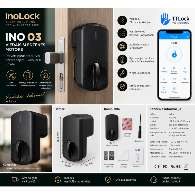 INO 03 TTLock viedās slēdzenes motors