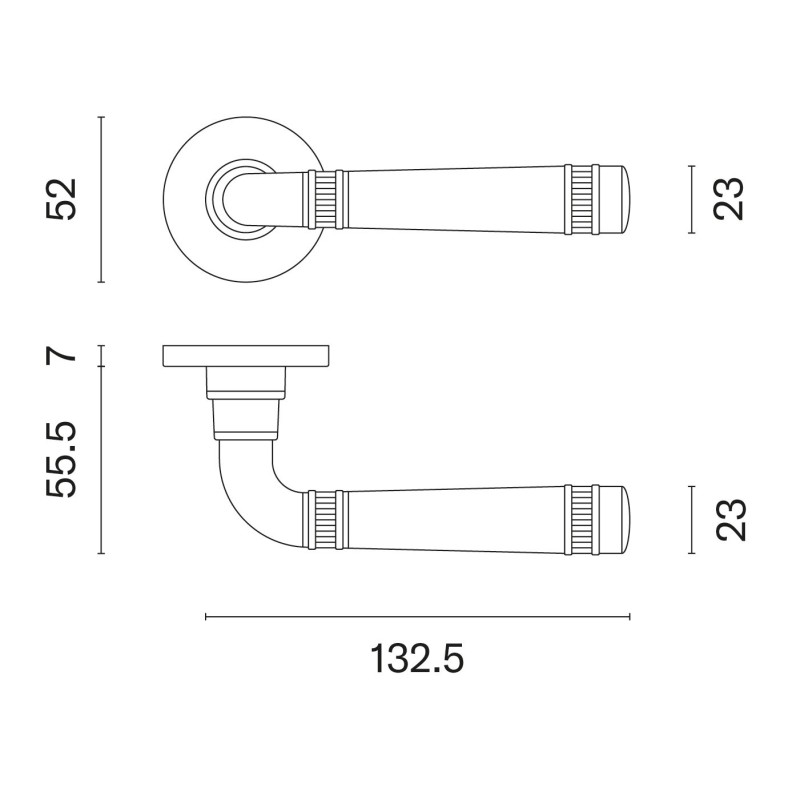 Handle APRILE BERULA R7S — antique bronze