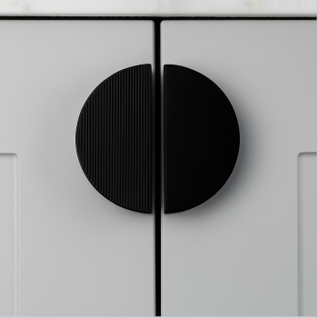 Furniture handle ECLIPSE (ribbed) — black