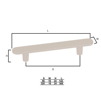 Furniture handle FERRO — stainless steel