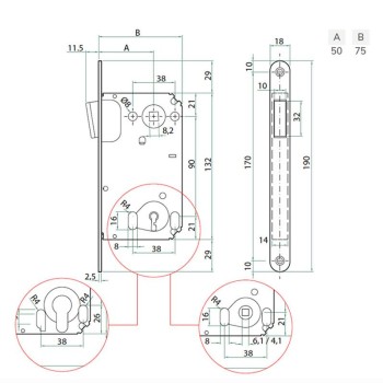 Magnētiskā slēdzene BONAITI B-TWIN B41 WC — matēts hroms