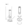 Glued/Screwed magnetic door stop STOPPINO MOD 2.5 — black