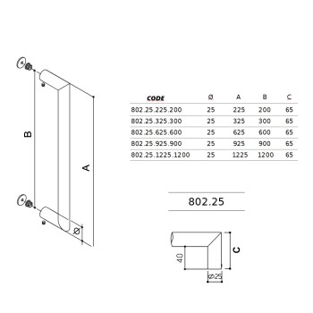 Pull door handle GEORGIA 802 — black