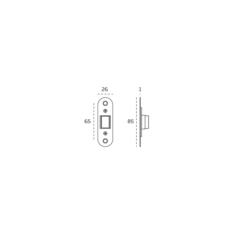 Magnetic lock with plate JNF IN.20.153 — stainless steel