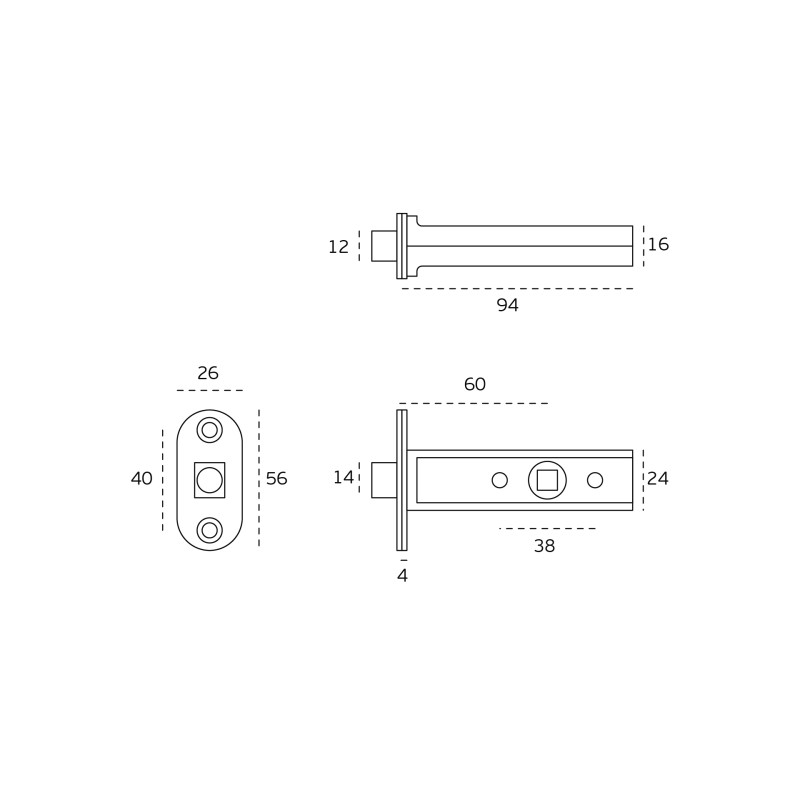 Magnetic lock with plate JNF IN.20.153 — stainless steel