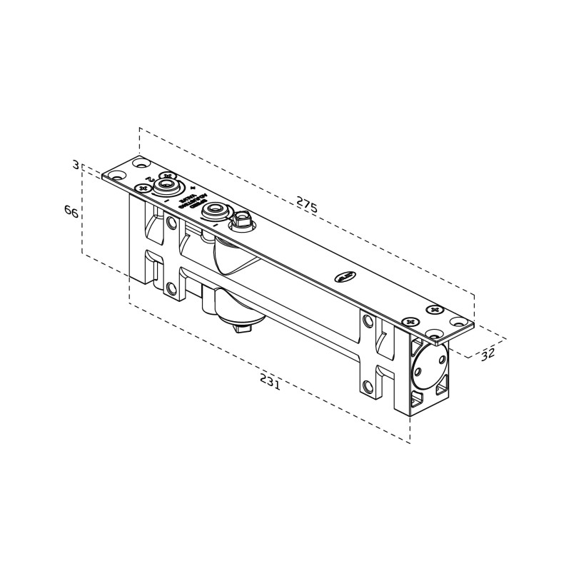 Concealed / milled door closer JNF ML.21.801 black up to 100 kg